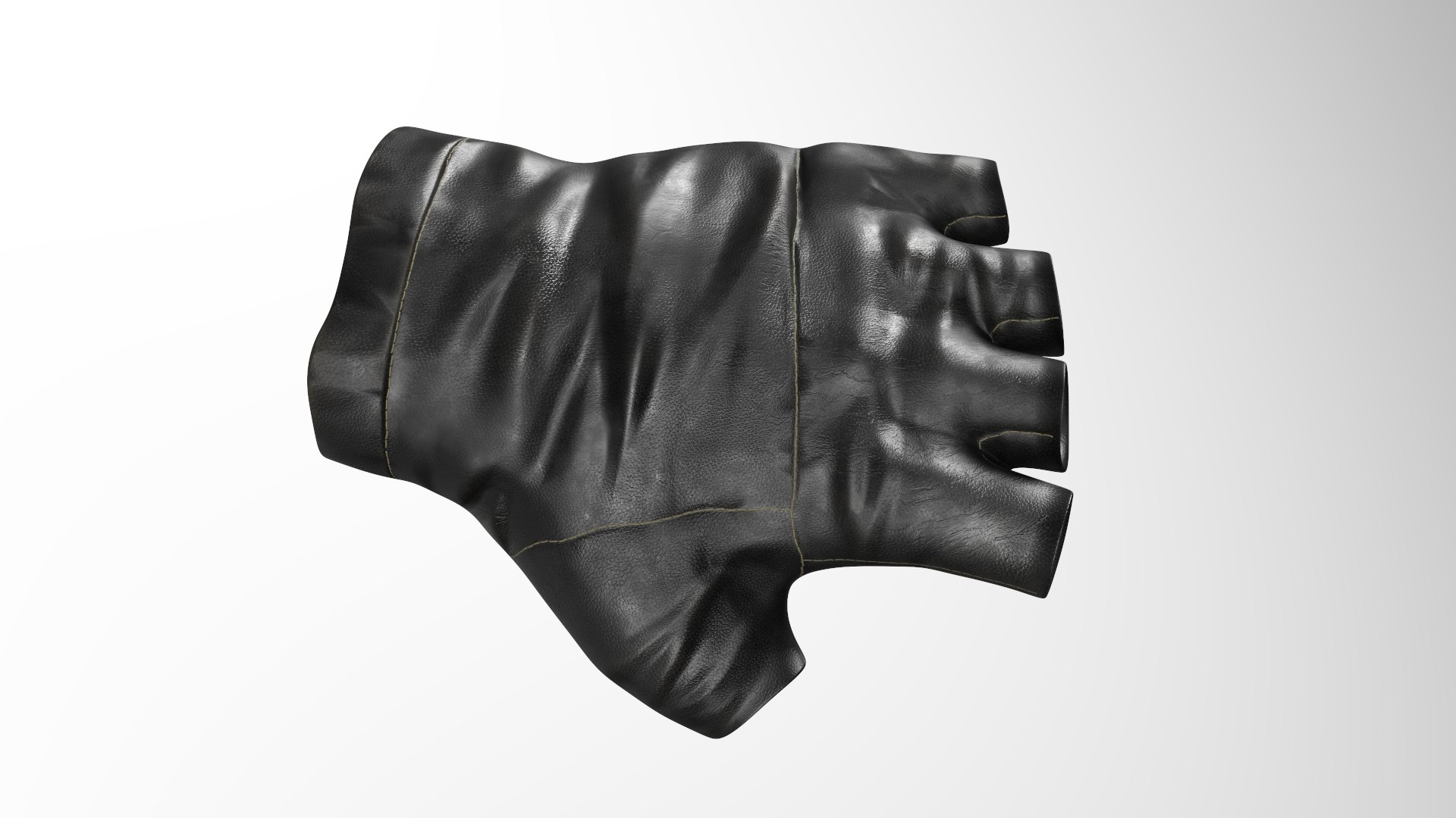 Black Leather Fingerless Glove 3D Model - TurboSquid 1987501