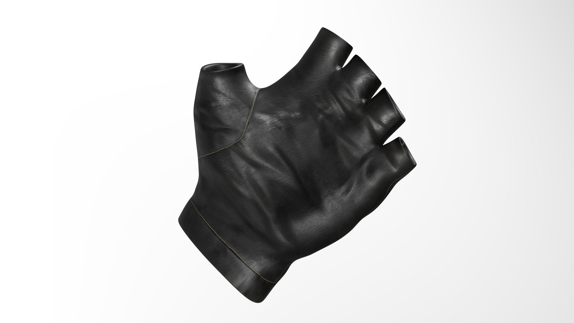 Black Leather Fingerless Glove 3D Model - TurboSquid 1987501