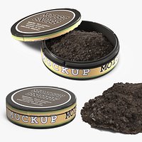 Mockup Moist Snuff Tobacco Can Black