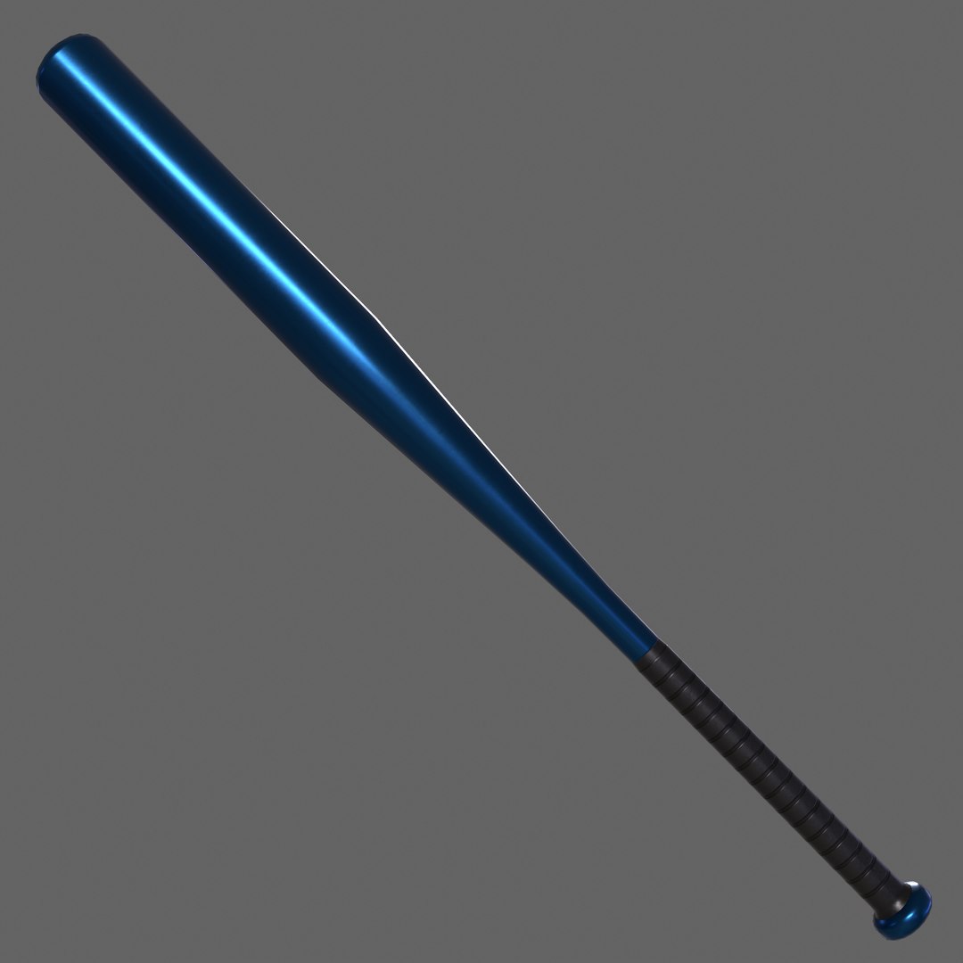 PBR Baseball Bat Blue 3D Model TurboSquid 1721171