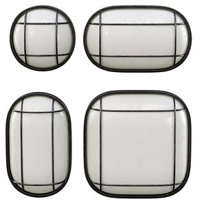 Industrial technical wall lamps 3D