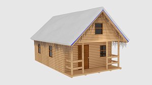 Winter Log Cabin