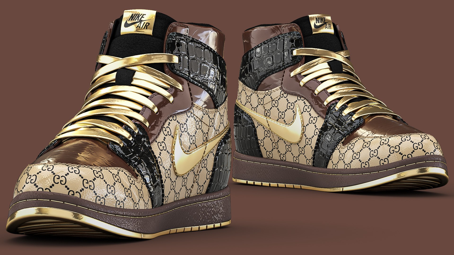 3D Jordan Gucci Sneakers - TurboSquid 1861596