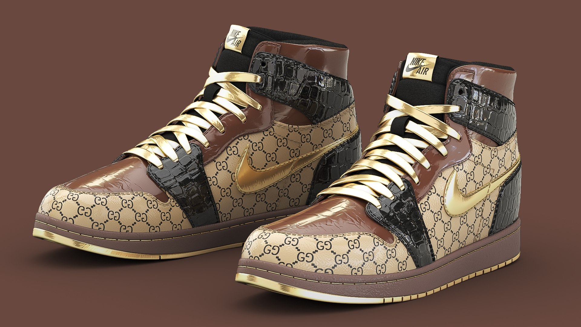 Jordan Gucci Sneakers 3D model - TurboSquid 1736036