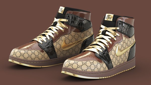 Deambular reforma finalizando Jordan Gucci Sneakers 3D model - TurboSquid 1736036
