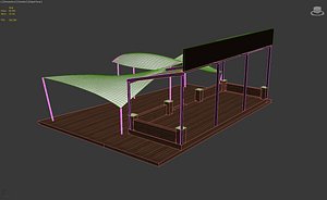 patio with tent