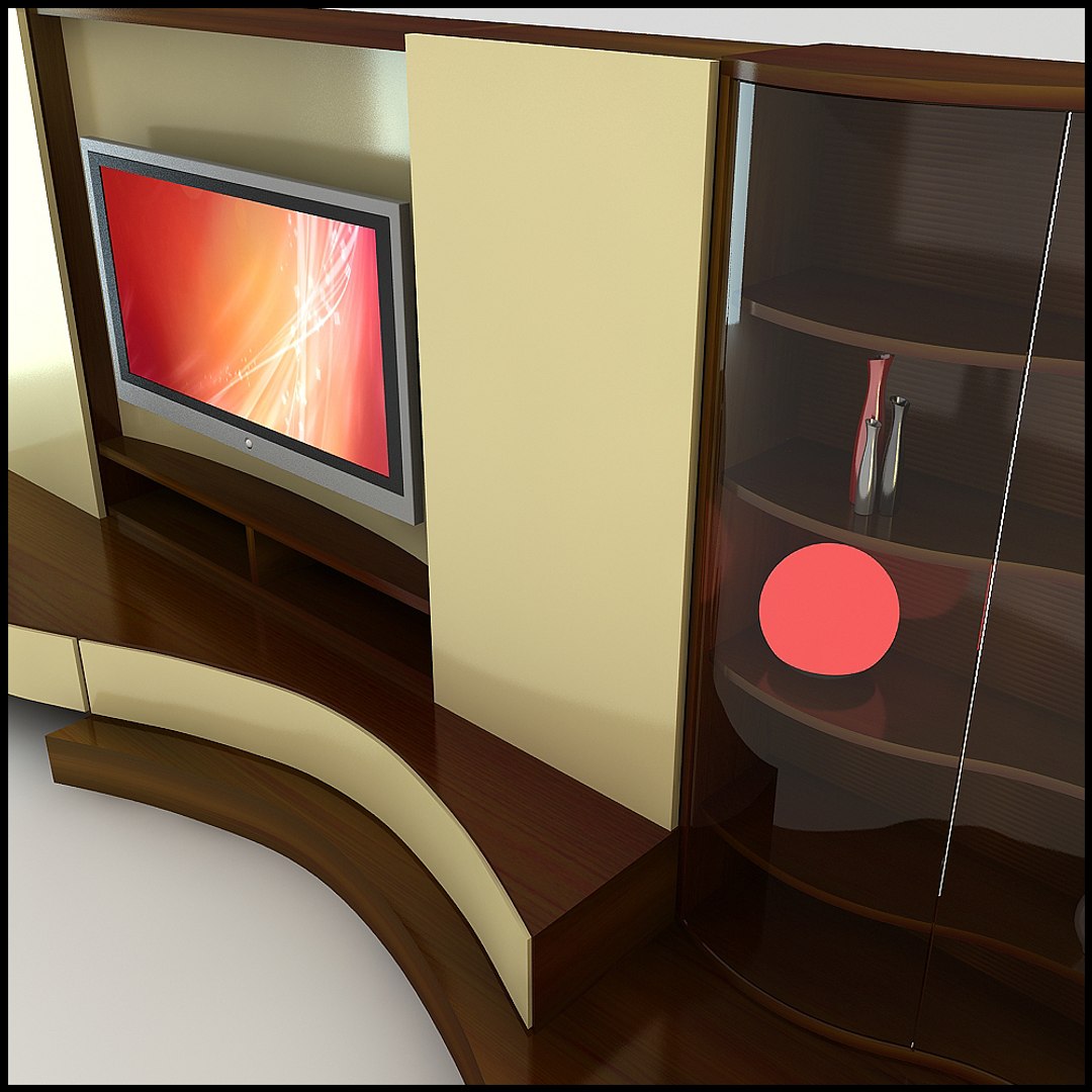 Modern Tv Wall Unit 3d Model