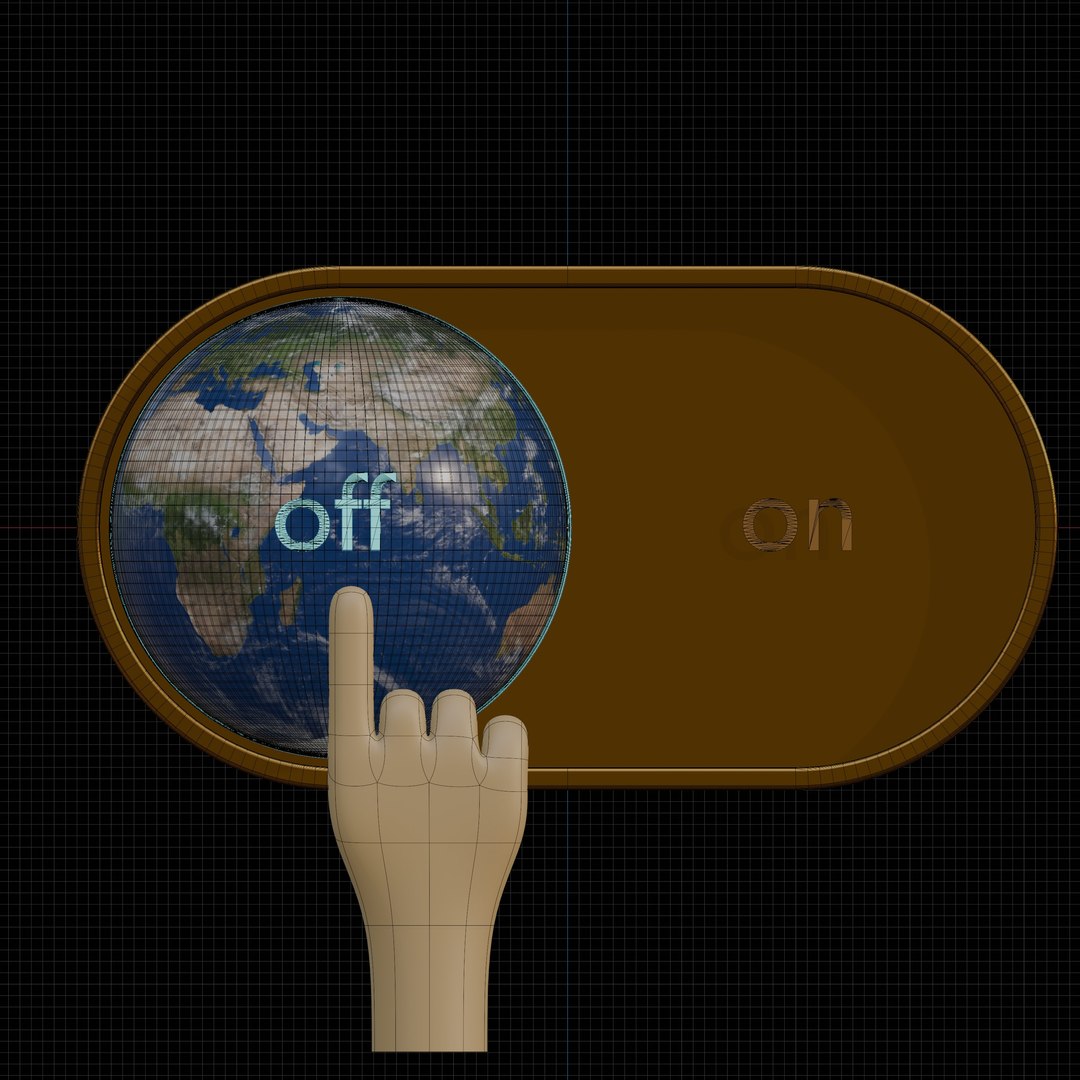 Earth Hour Slide Switch Button Model TurboSquid 2342706