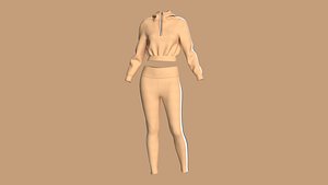 3D Girls Hoodie with Leggings - Outfit model