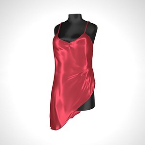 3D model red dress