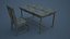 Low poly chair table