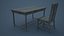 Low poly chair table