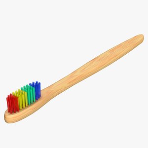 3D Children Wooden Toothbrush model