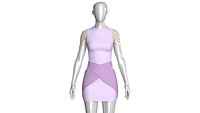 Girls Sleeveless Cross-Wrap Mini Dress