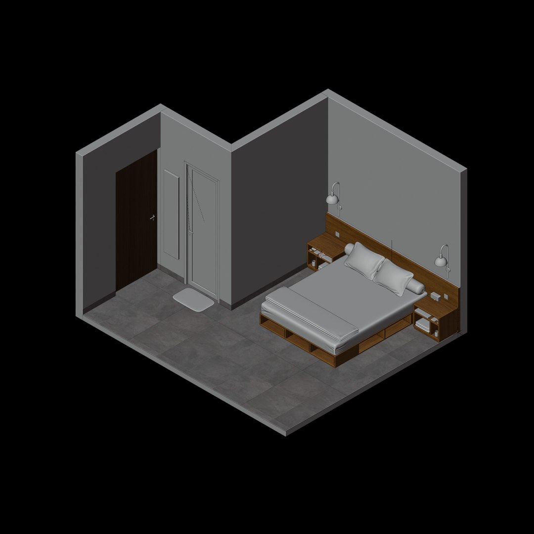 Isometric Master Bedroom 03 3D Model - TurboSquid 2484084
