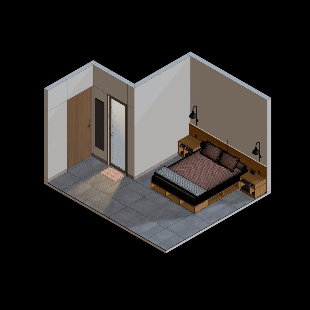 Isometric Master Bedroom 03 3D Model - TurboSquid 2484084