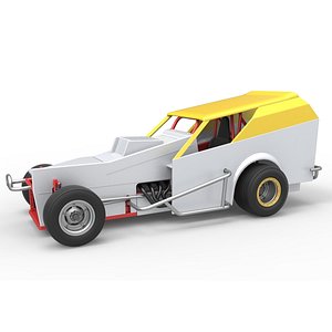 3D Vintage Dirt Modified stock car Version 7 Scale 1 to 25