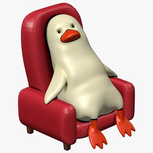 3D Bird Sitting in Chair