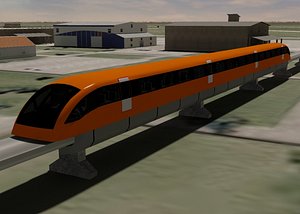 3d german transrapid magnetic levitation model