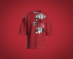Mens T-shirt with spider graphic