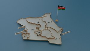 kenya provinces state 3D