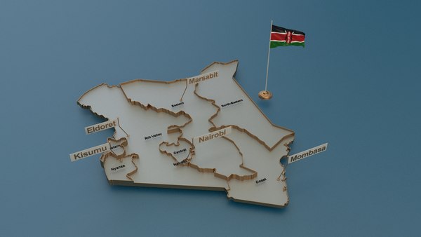 kenya provinces state 3D