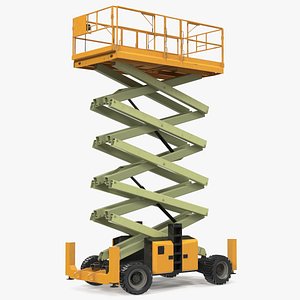 Scissor Lift Platform Rigged