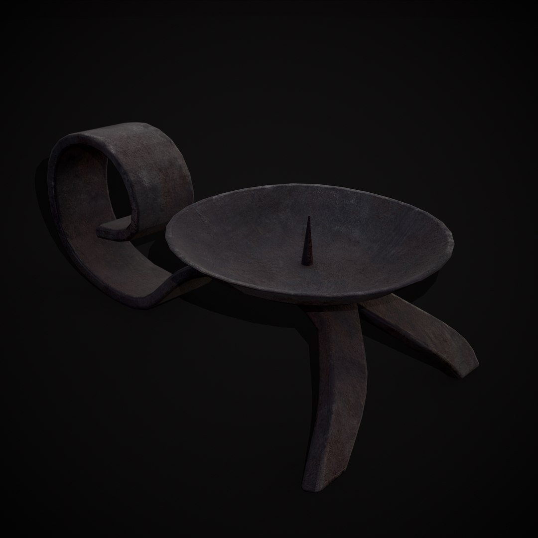 3D Simple Iron Chamberstick Model - TurboSquid 2103877
