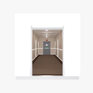 Corridor Low-poly 3D model 3D