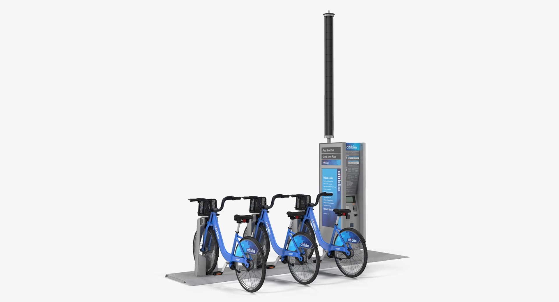 Sharing System Citi Bike Pay Station with Bicycles 3D model preview