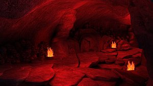 Skull Cave tunnel mine modular kit  environment  rock  terrain horror scary 3D model