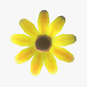 Low Poly Animated Sun Flower 3D model