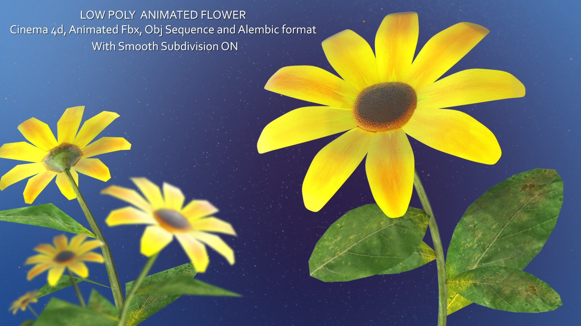 Low Poly Animated Sun Flower 3D model https://p.turbosquid.com/ts-thumb/ME/8mDl5I/vY/still_004/jpg/1686527119/1920x1080/fit_q87/e246b7216653817e54bc9d70ca0e9cda8155d3c5/still_004.jpg
