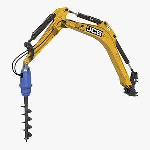 JCB Earth Drill X2500 Rigged 3D Model