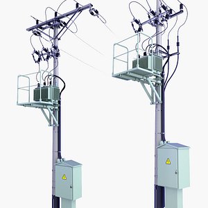 Professional Electric Poles v15 3D model