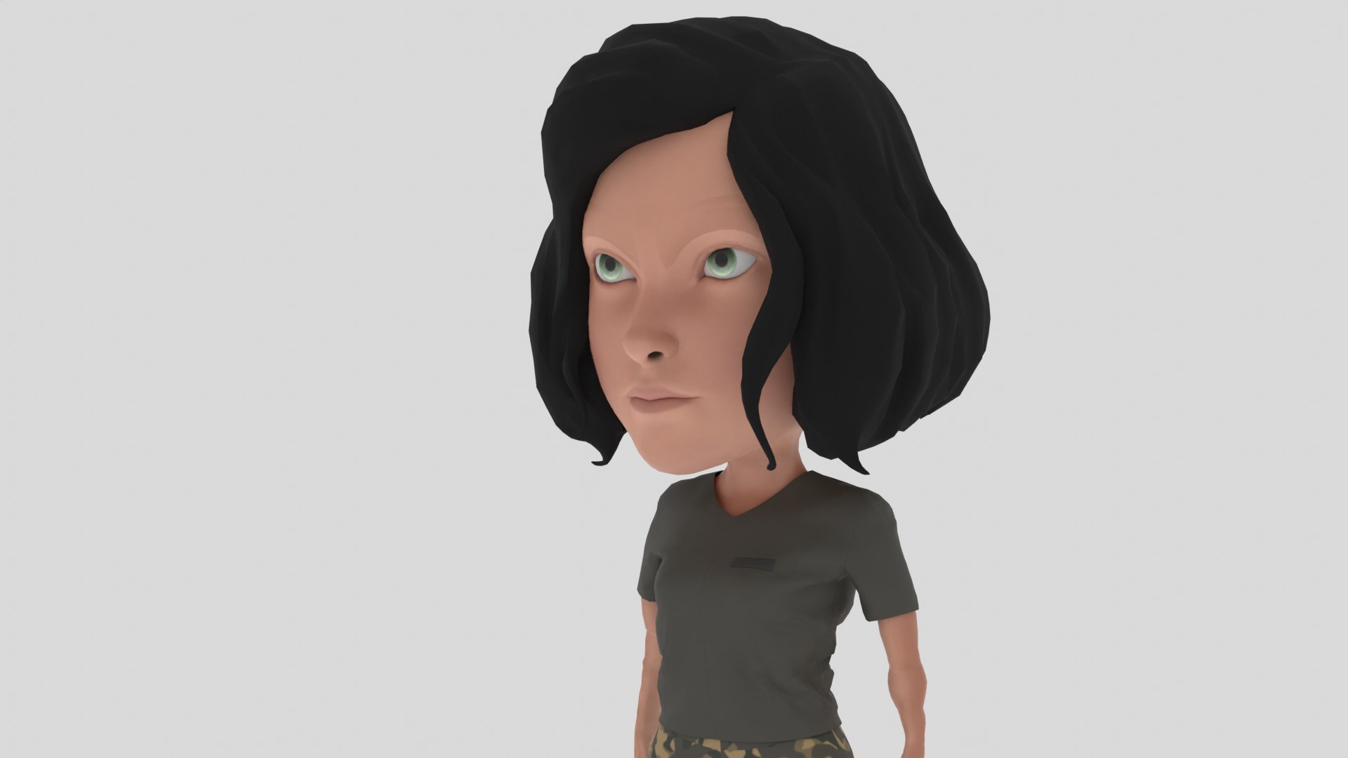 Cartoon Soldier Woman 3D https://p.turbosquid.com/ts-thumb/ME/FbP6p3/Cj/r_r/png/1677662564/1920x1080/fit_q87/24ebc866a9bc78dd5a48b12ac77946b723cc695e/r_r.jpg