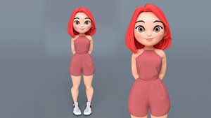 3D model girl character teenage
