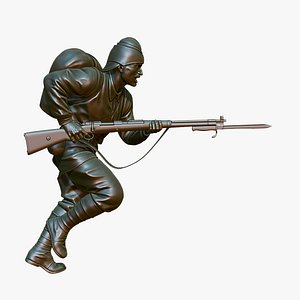 3d obj turk soldier sculpture