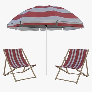 3D sun lounge beach model