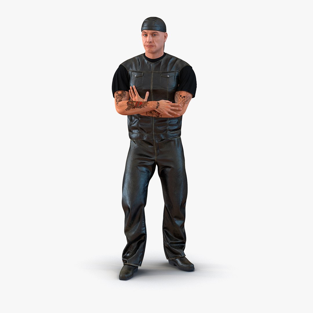 Biker Man Generic Rigged 3D Model 3D model preview