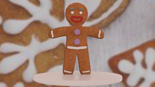 3D Gingerbread man Cookie model - TurboSquid 1984220