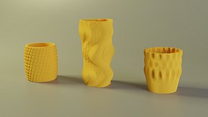 3D Vase 3pcs 3D printed model