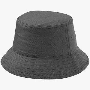 Black Bucket Hat 3D model