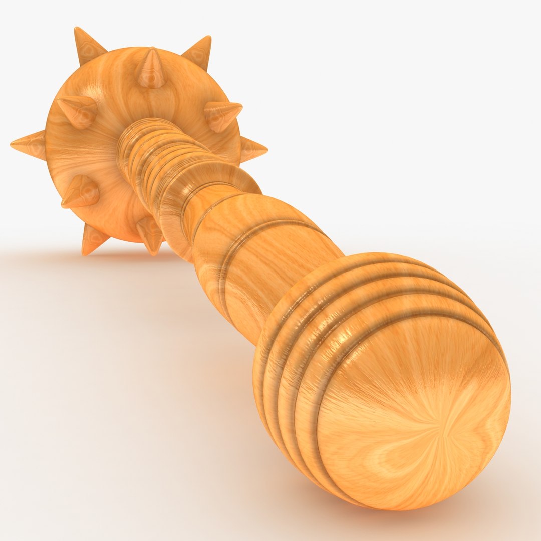 Wooden Mace 3d Obj
