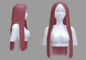 Long Female Hairstyle 3D model