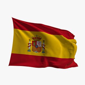 3D Realistic Animated Flag - Microtexture Rigged - Put your own texture - Def Spain