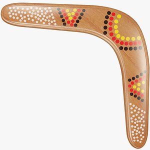 3D painted wooden boomerang