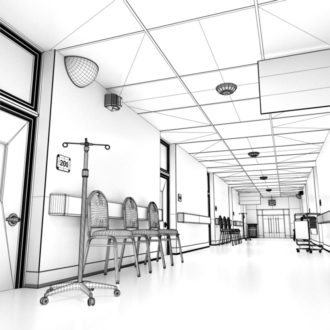 3d Model Hospital Hallway