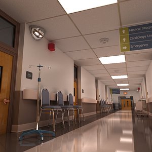 3d model hospital hallway