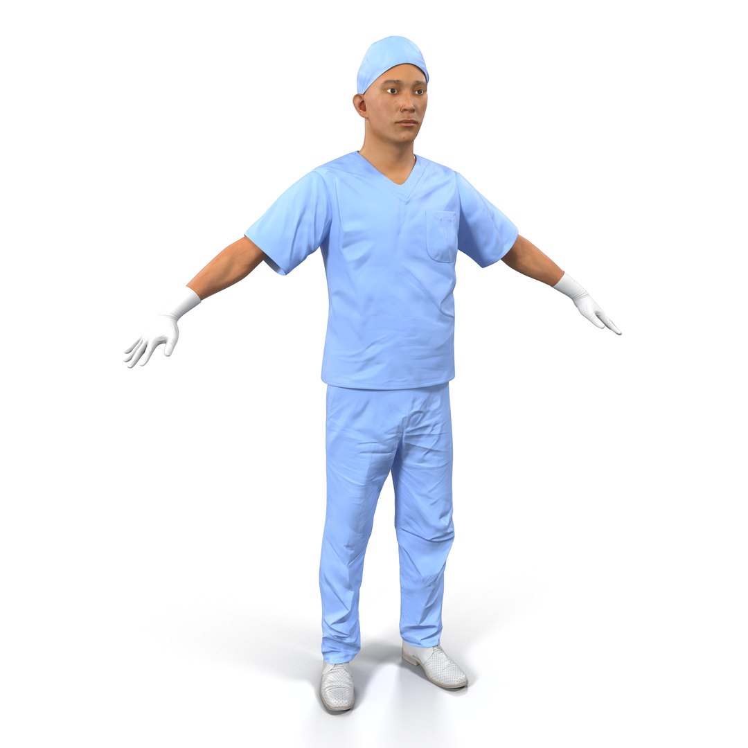 Male Surgeon Asian 2 3D Model 3D model preview